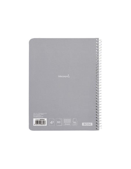 Cuaderno espiral liderpapel cuarto smart tapa blanda 80h 60gr milimetrado 2mm colores surtidos