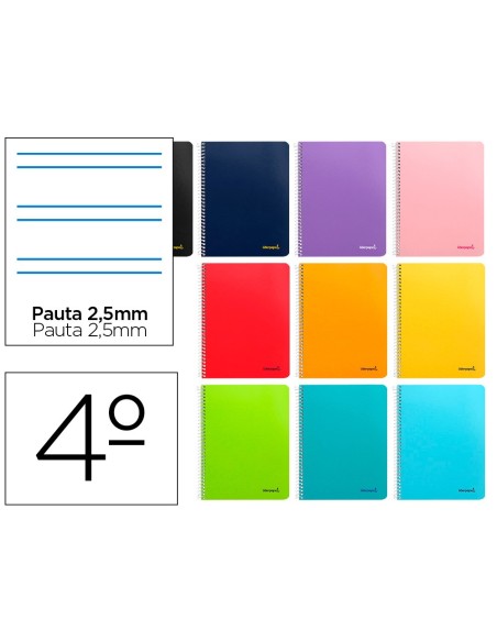 Cuaderno espiral liderpapel cuarto smart tapa...