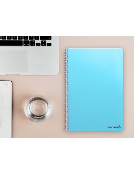 Cuaderno espiral liderpapel folio smart tapa blanda 80h 60gr liso sin margen colores surtidos