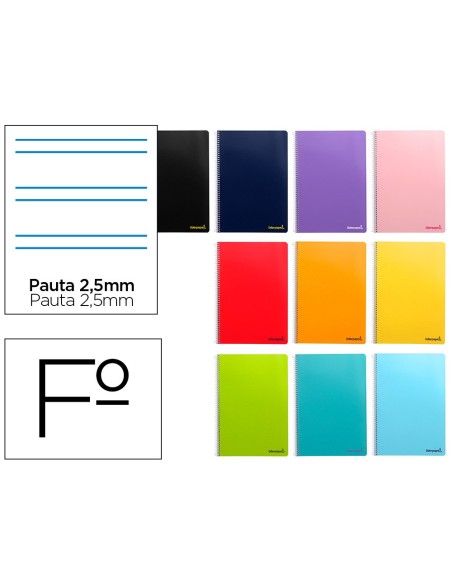 Cuaderno espiral liderpapel folio smart tapa...