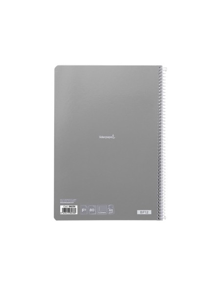 Cuaderno espiral liderpapel folio smart tapa blanda 80h 60gr pauta 3,5mm con margen colores surtidos