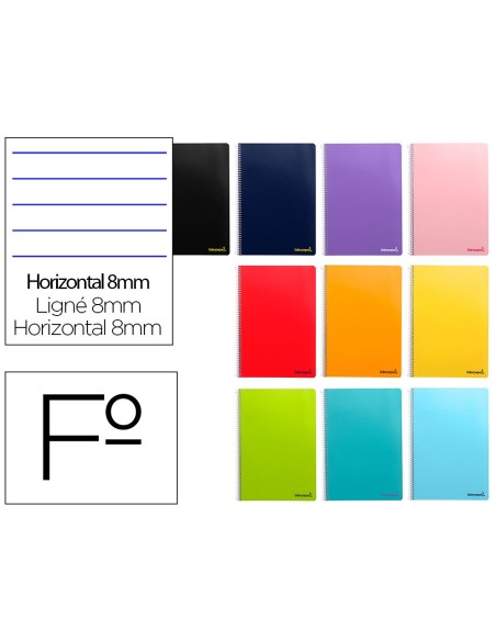 Cuaderno espiral liderpapel folio smart tapa...