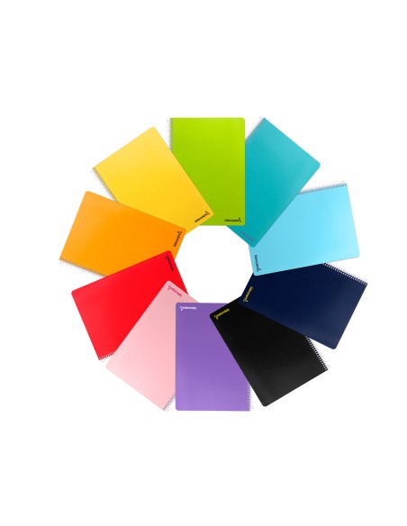 Cuaderno espiral liderpapel folio smart tapa blanda 80h 60gr cuadro 5 mm con margen colores surtidos
