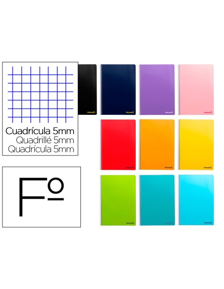 Cuaderno espiral liderpapel folio smart tapa...
