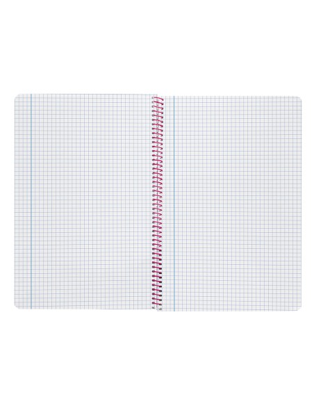 Cuaderno espiral liderpapel folio smart tapa blanda 80h 60gr cuadro 4mm con margen color rosa