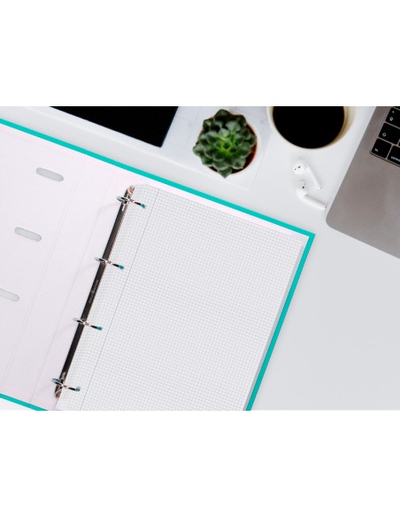 Recambio liderpapel a4 80 hoja 60g/m2 cuadro 4 mm con margen 4 taladros