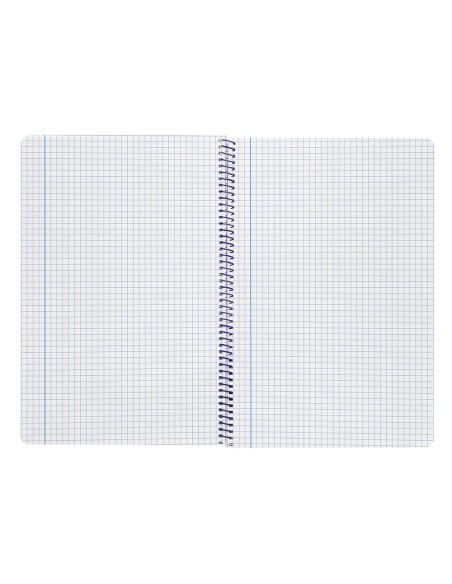 Cuaderno espiral liderpapel folio smart tapa blanda 80h 60gr cuadro 4mm con margen color celeste