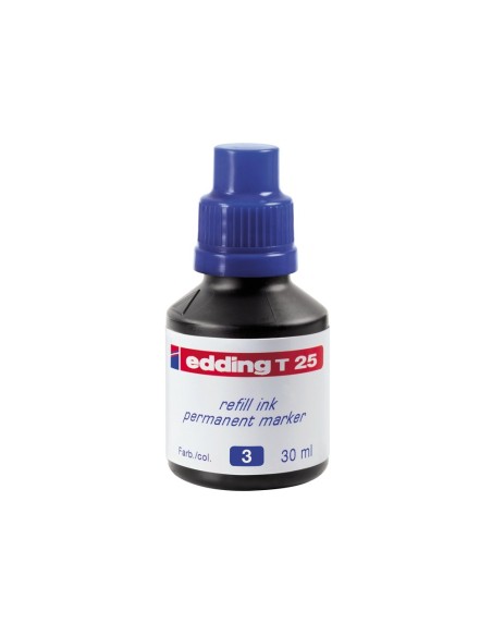 Tinta rotulador edding t-25 azul bote 30 ml