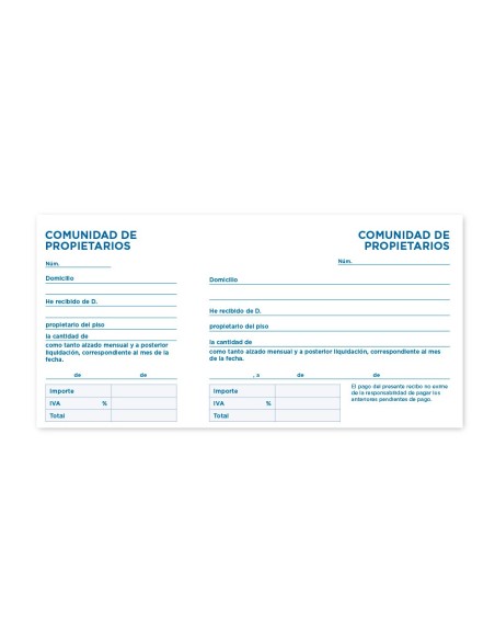 Talonario liderpapel comunidad tres en folio...