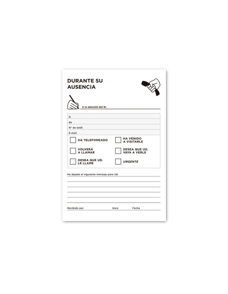 Talonario liderpapel ausentes octavo original 103