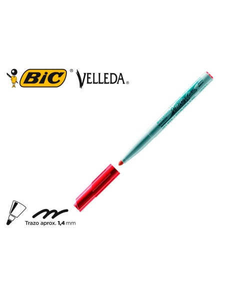 Rotulador bic velleda para pizarra rojo punta...