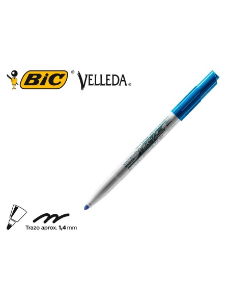 Rotulador bic velleda para pizarra azul punta...