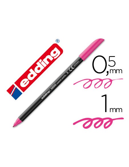 Rotulador edding punta fibra 1200 rosa n.9 punta redonda 0.5 mm