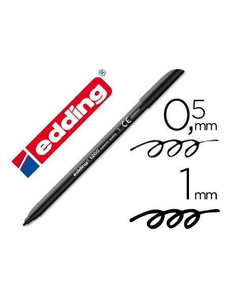Rotulador edding punta fibra 1200 negro n.1...