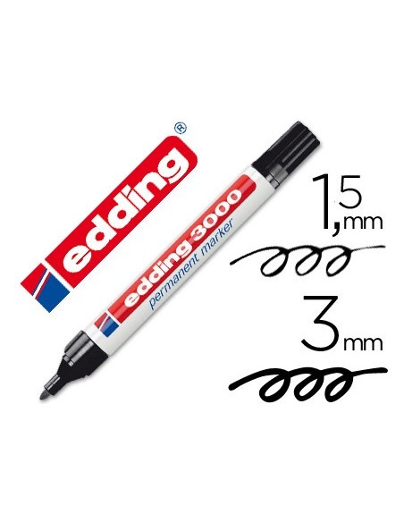 Rotulador edding marcador permanente 3000 negro...