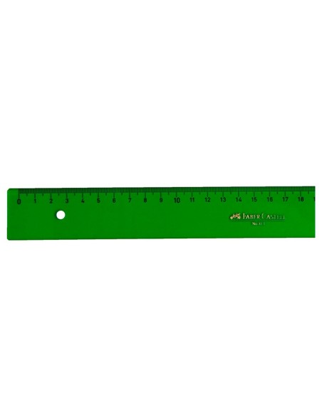 Regla faber castell 15 cm plastico verde