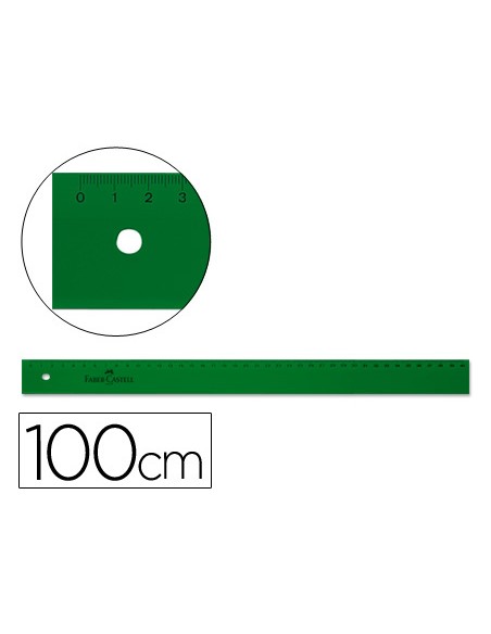 Regla faber castell 100 cm plastico verde