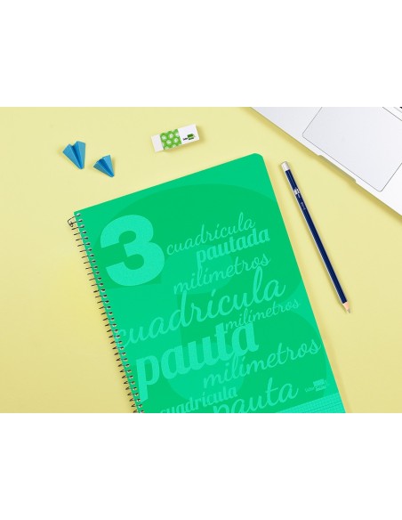 Cuaderno espiral liderpapel folio pautaguia...