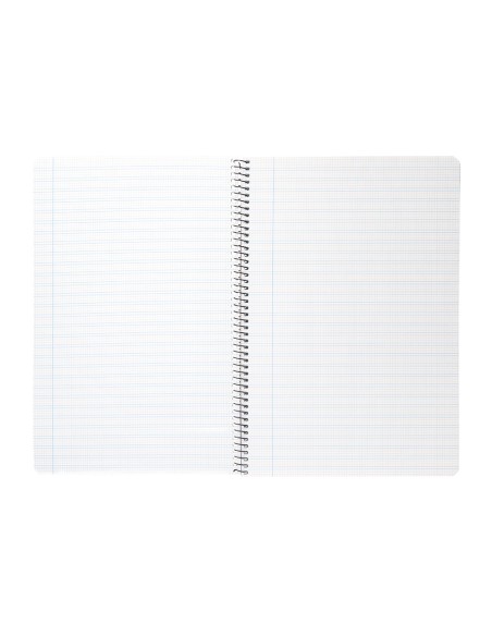 Cuaderno espiral liderpapel folio pautaguia tapa plastico 80h 75gr cuadro pautado 3mm con margen color amarillo