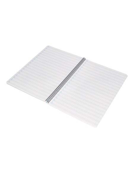 Cuaderno espiral liderpapel folio pautaguia tapa plastico 80h 75gr cuadro pautado 4mm con margen color violeta