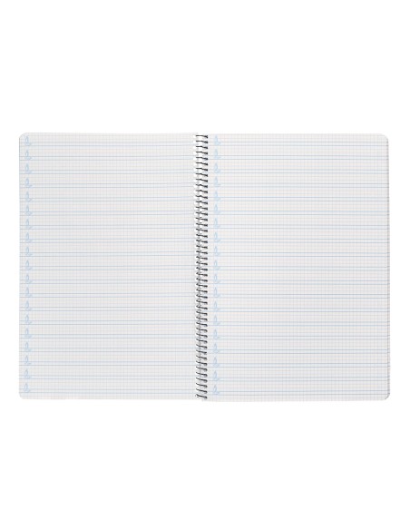 Cuaderno espiral liderpapel folio pautaguia tapa plastico 80h 75gr cuadro pautado 4mm con margen color violeta