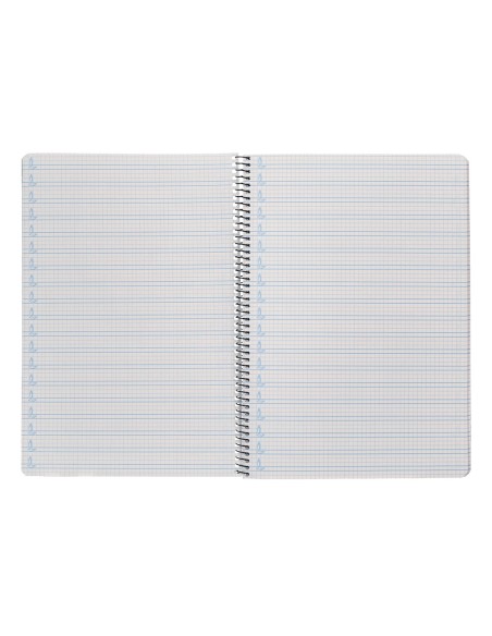Cuaderno espiral liderpapel folio pautaguia tapa plastico 80h 75gr cuadro pautado 4mm con margen color azul