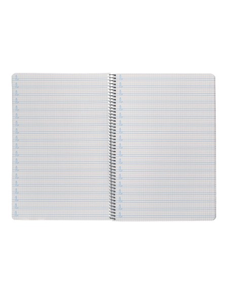 Cuaderno espiral liderpapel folio pautaguia tapa plastico 80h 75gr cuadro pautado 4mm con margen color rojo