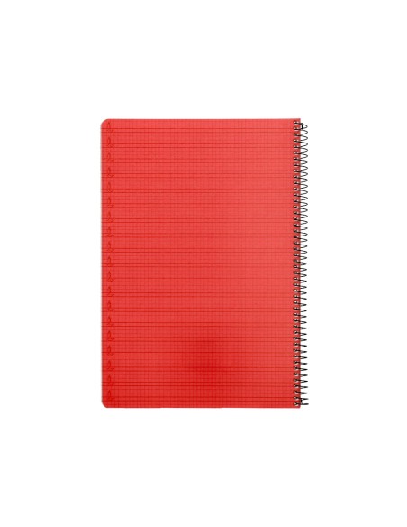 Cuaderno espiral liderpapel folio pautaguia tapa plastico 80h 75gr cuadro pautado 4mm con margen color rojo