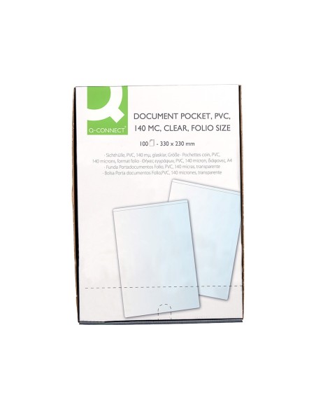 Funda portadocumento q-connect folio 140 micras...