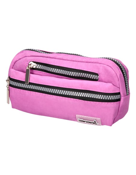 Bolso escolar liderpapel portatodo ovalado 3 bolsillos violeta pastel 195x40x100 mm