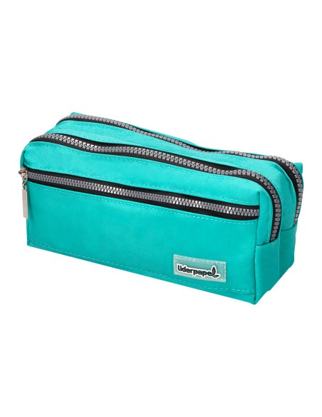 Bolso escolar liderpapel portatodo rectangular 3 bolsillos celeste 210x80x85 mm