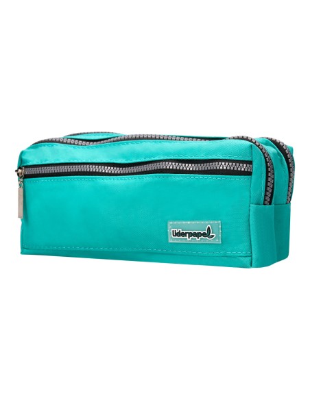 Bolso escolar liderpapel portatodo rectangular 3 bolsillos celeste 210x80x85 mm