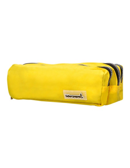 Bolso escolar liderpapel portatodo rectangular 3 bolsillos amarillo pastel 185x80x70 mm