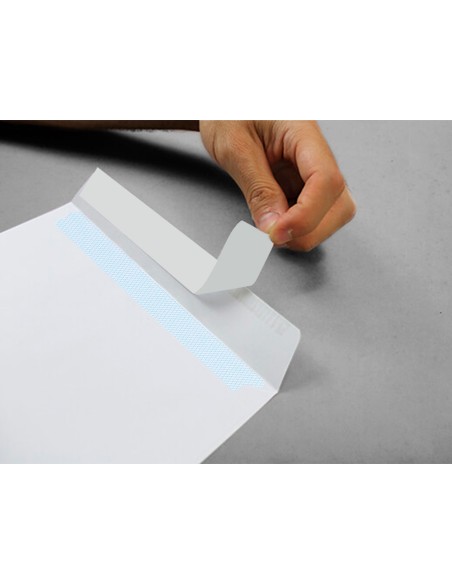 Sobre liderpapel bolsa blanco 260x360 mm solapa tira de silicona papel offset 100 gr caja de 250 unidades
