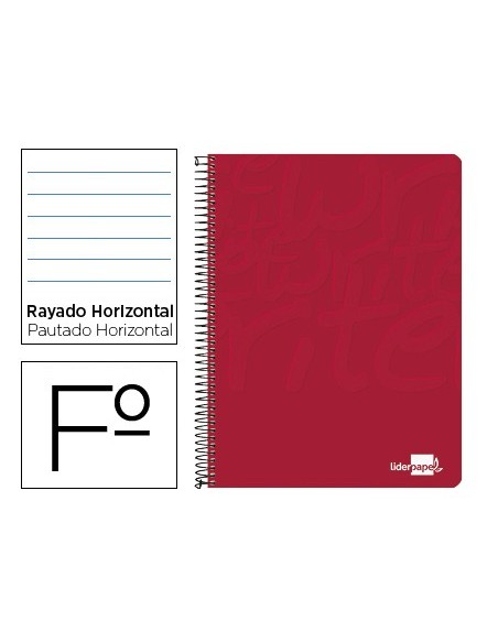 Cuaderno espiral liderpapel folio write tapa...