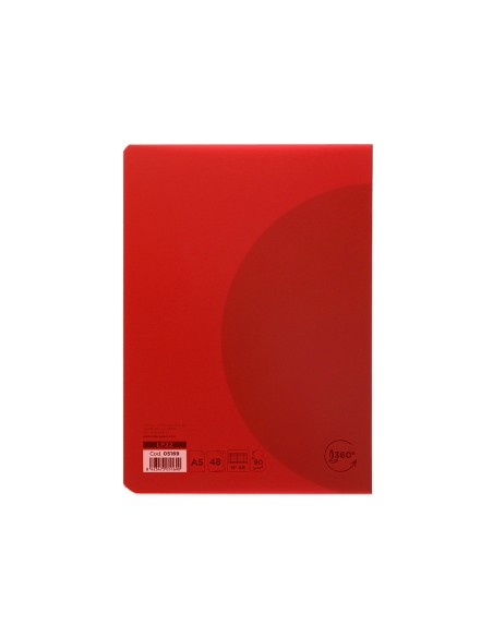 Libreta liderpapel 360 tapa de plastico a5 48 hojas 90g/m2 rayado nº 46 colores surtidos