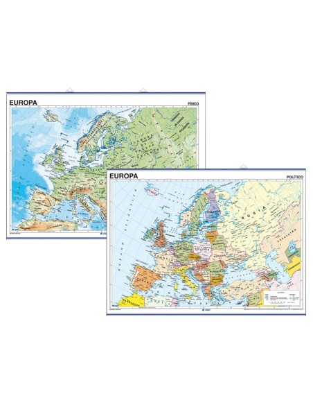 Mapa mural europa fisico/politico 140x100 cm