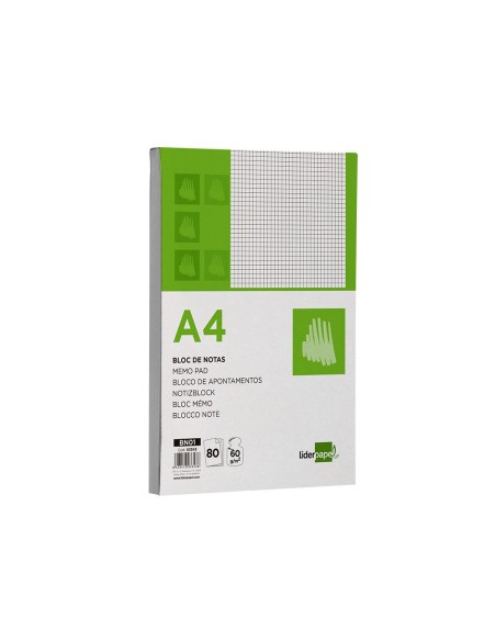 Bloc notas liderpapel cuadro 4mm a4 80 hojas...