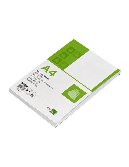 Bloc notas liderpapel liso a4 80 hojas 60g/m2