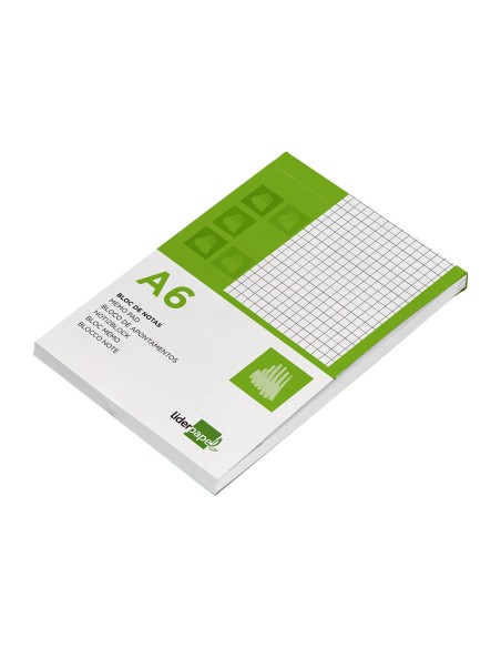 Bloc notas liderpapel cuadro 4mm a6 80 hojas 60g/m2 perforado