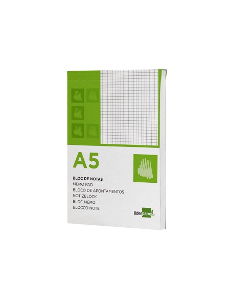 Bloc notas liderpapel cuadro 4mm a5 80 hojas...