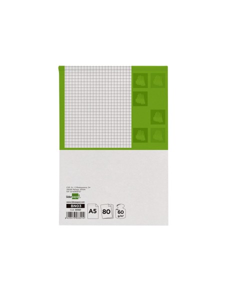 Bloc notas liderpapel cuadro 4mm a5 80 hojas...
