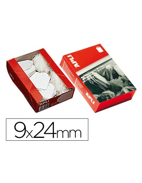 Etiquetas colgantes apli 384 9x24 mm caja de 1000 unidades
