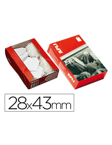 Etiquetas colgantes apli 391 28x43 mm caja de 500 unidades