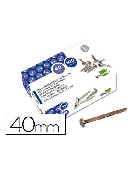 Encuadernadores liderpapel niquelados n.8 40 mm caja de 100 unidades