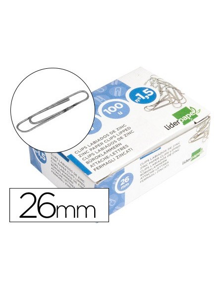 Clips liderpapel nº1,5 labiados 26 mm caja de...