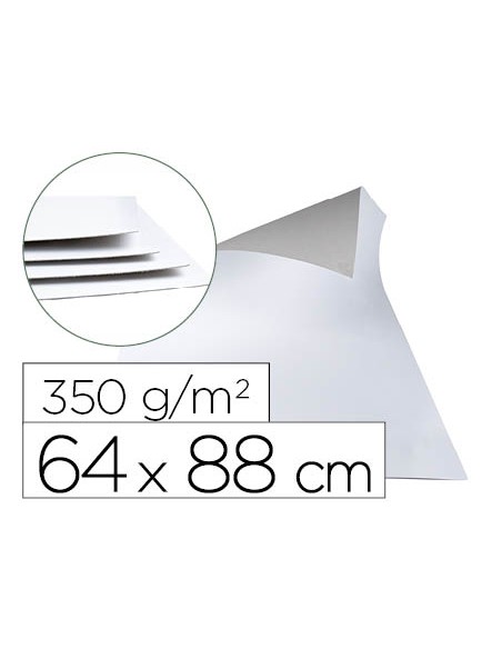 Cartoncillo gris liderpapel con una cara blanca 350 gr 64x88 cm paquete de 1 kg (5 hojas)
