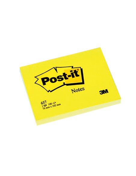 Bloc de notas adhesivas quita y pon post-it 76x102 mm con 100 hojas 657