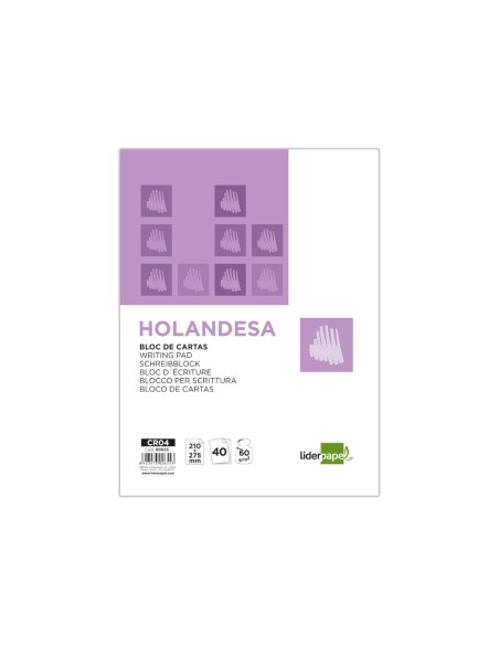 Bloc de cartas liderpapel liso holandesa 40 hojas 60g/m2