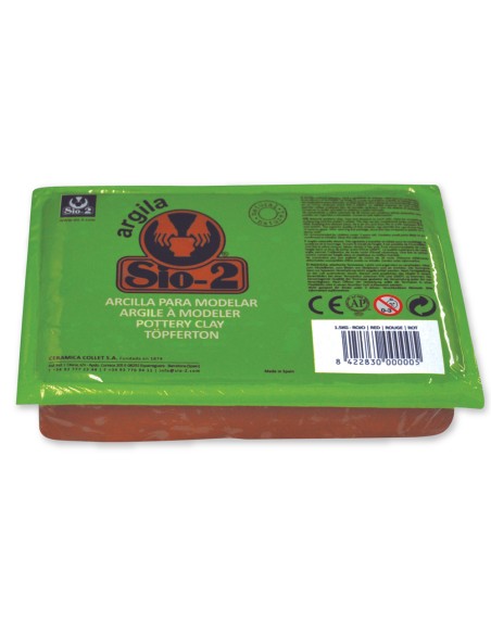 Arcilla argila sio-2 color rojo paquete de 1,5 kg
